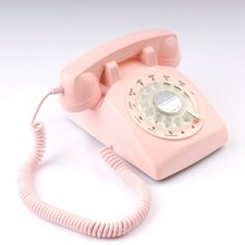 1960  s Golden Stylish Pink Retro Old Fashioned Telephone