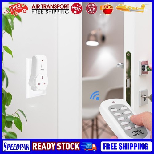 UK Plug House Power Outlet Light ON/OFF Switch Socket Wireless Remote ...
