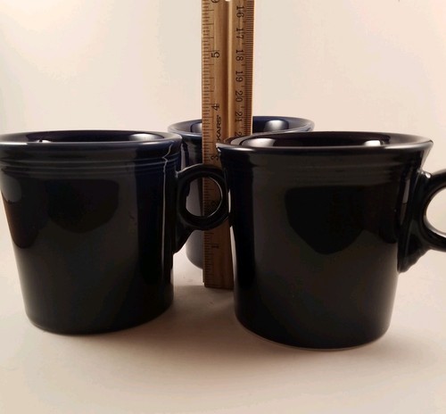 Homer Laughlin Fiestaware Ring Handled Mugs, Blue, Set Of 3 - Picture 3 of 5