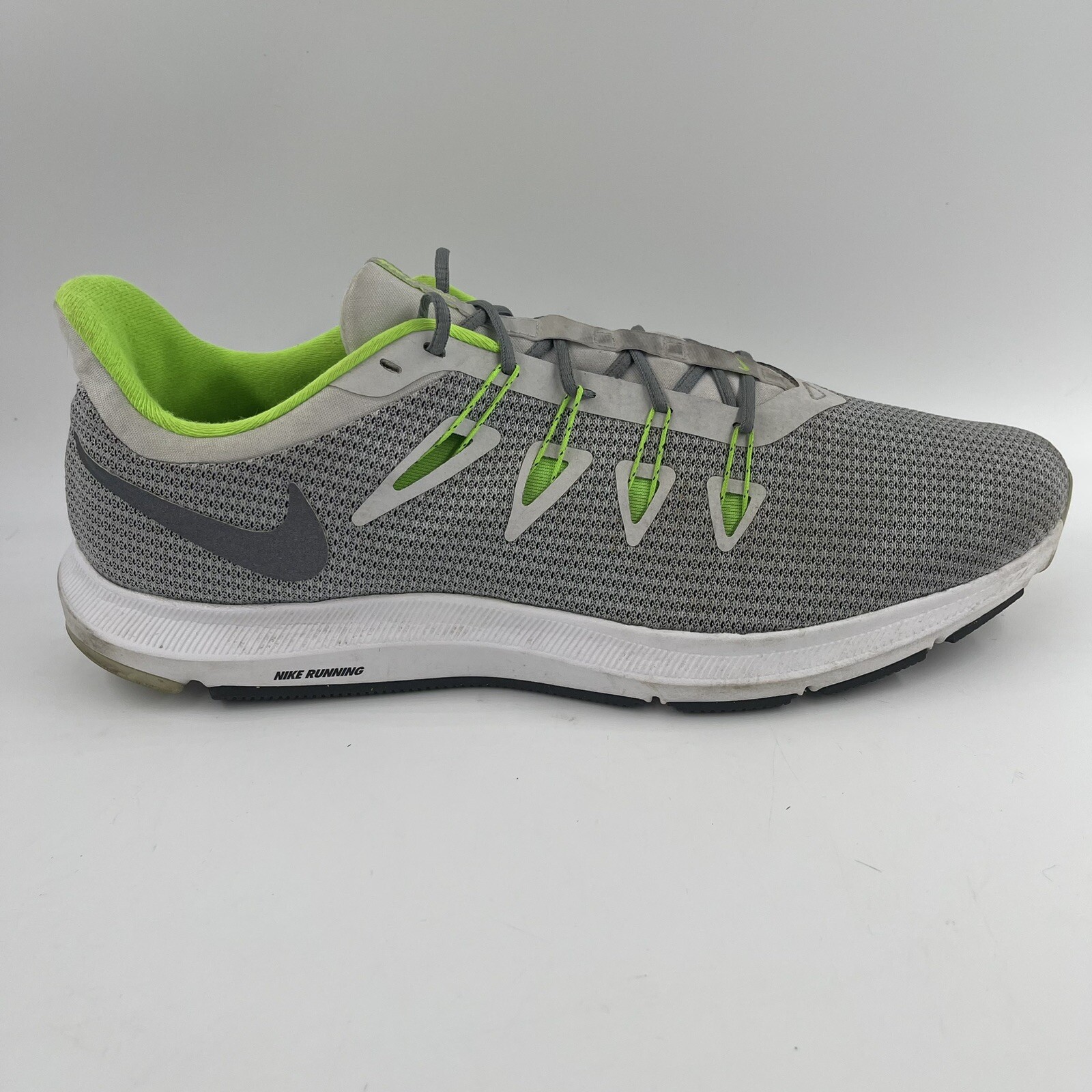 SAOLA Scarpe da corsa atletiche Nike Quest da uomo grigio verde con lacci top basso taglia 14