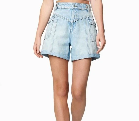 NWT Blank NYC The Perry High Waist Mom Jean Denim Shorts Happy Dance Size 24