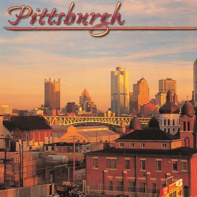 Postcard PA Pittsburgh Pennsylvania Evening Skyline 