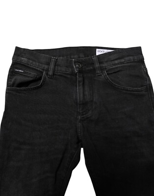 DOLCE & GABBANA Jeans Black Cotton Skinny Men Denim Trouser IT44