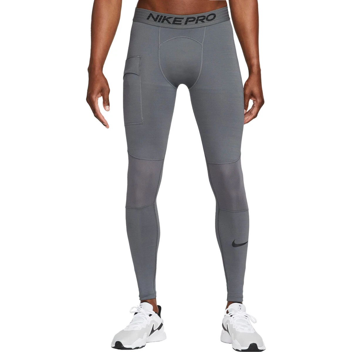 NIKE PRO WARM Men's DRI-FIT COMPRESSION TIGHTS Iron Grey Size XXL