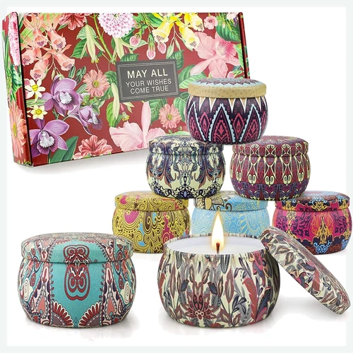 Duftkerzen Set Frauen 8 Stück, Sojawachs, Aromatherapie, Geschenk