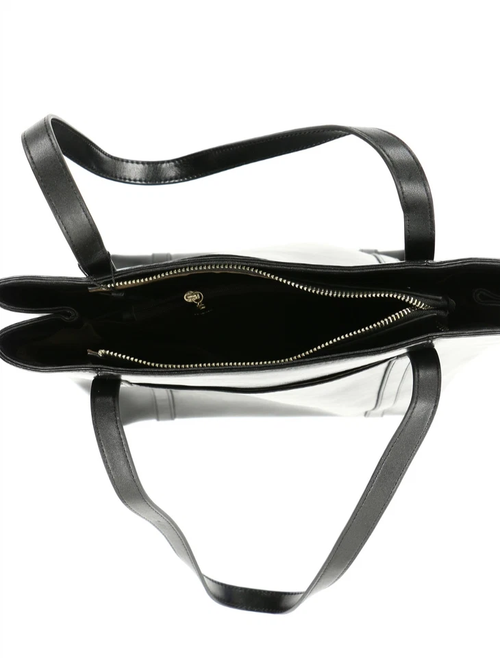 Bolso bandolera de cuero negro liso Bostanten 245597 para mujer Foto 3 de 4