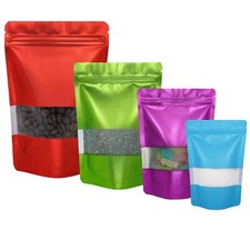 Window Matt Stand Up Pouches Zip Food Contact Packaging Bags