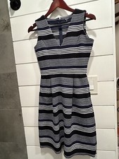 Madewell Blue/White, Striped, Sleeveless, V-Neck, Dress, Size XS