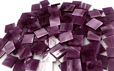 110 Mosaic Tiles 1/2" PURPLE PETUNIA WIPSY Transparent Stained Glass