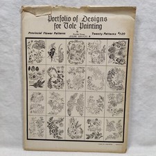 Rare 1940s Portfolio of Designs for Tole Painting 20 PROVINCIAL FLOWER PATTERNS