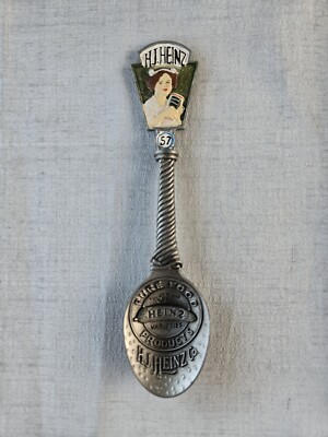 VTG Souvenir Pewter Advertising 3D Spoon Franklin Mint Country Store HEINZ 57