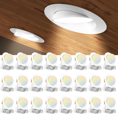 Amico 24 Pack 6 Inch 5CCT Gimbal LED Recessed Lighting, 360°&90° Adjustable Eyeb