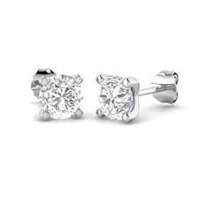 1.50Ct Round Lab Grown Diamond Stud Earrings in White Gold – UK Made Luxury Gift
