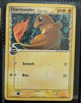 Charmander 49/100 Crystal Guardians Delta Species Common EN 50 HP