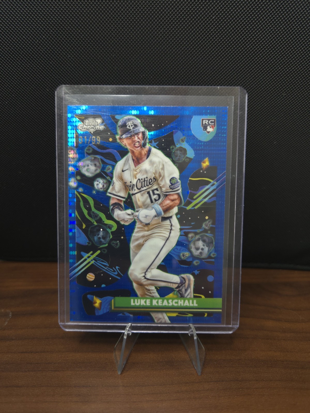 2025 Topps Cosmic Chrome - Luke Keaschall #153 Blue Moon Refractor /99 (RC)