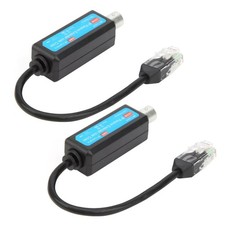 2PCS Passive Coaxial lP Extender PAL/NTSC/SECAM lEEE802.3 BNC RJ45 10/100Mbps