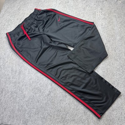 Nike Track Pants Men L Black Red 30'' Epic Knit Training 480238 Lightweight