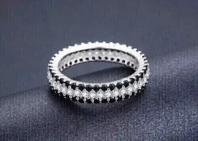 2Ct Round Lab Created Diamond Eternity Wedding Band Ring 14k White Gold Plated