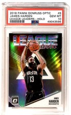 2018-19 Donruss Optic League Leaders Holo Prizm James Harden #6 PSA 10 R6220J