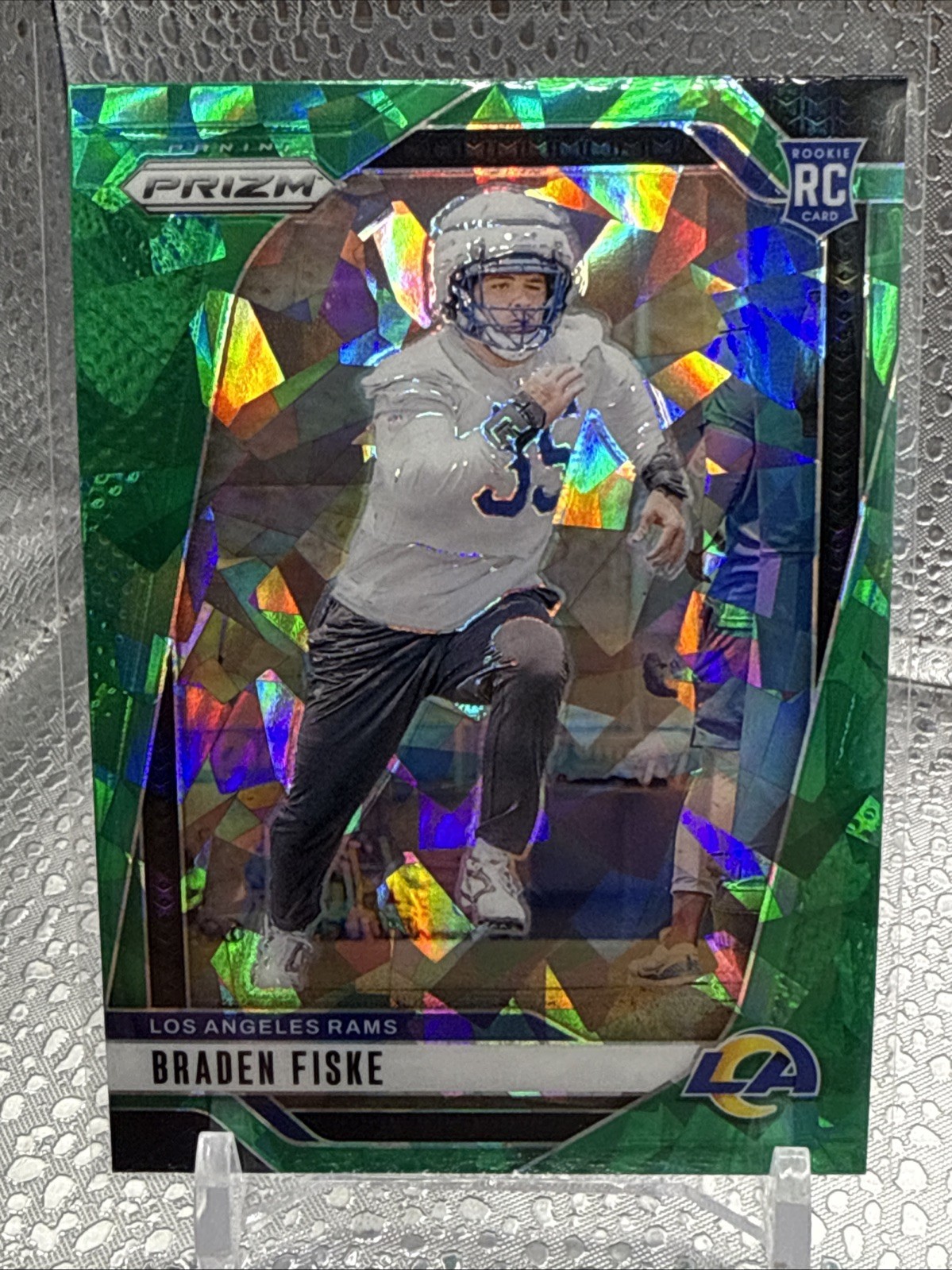 2024 Panini Prizm Braden Fiske Green Ice Rookie Prizm #310 Los Angeles Rams