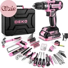 Pink Power Drill Tool Kit Set: 20V Cordless Electric Drill, Driver, Tool Box wit