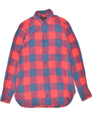 J. CREW Damen Shirt US 2 XS rot kariert Baumwolle WD04