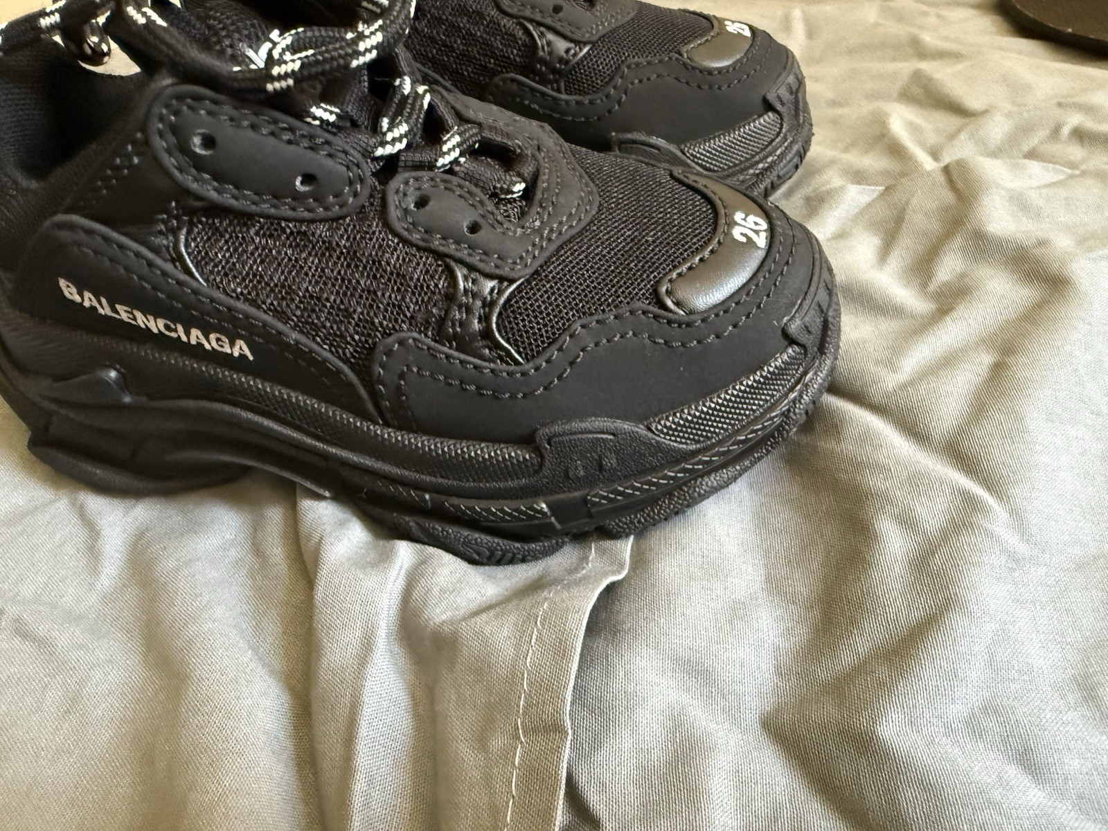black Balenciaga Triple S sneakers for kids image 5