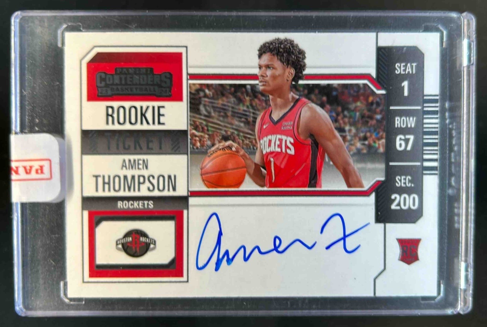 2023-24 Contenders Amen Thompson Auto RC Rookie Ticket #111b Rockets