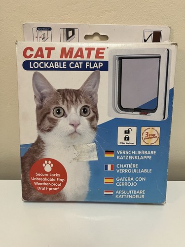 Cat Mate 2-fach abschließbare Katzenklappe, für PVC/Metall/Holztüren - Weiß (304W)