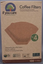 If You Care #4 Natural Brown Cone Coffee Filters, 100 Ct Per pack ( Pack of 2 )