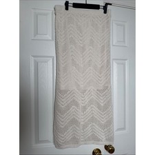 Cream Crochet knit Maxi Skirt size large freshman 1996