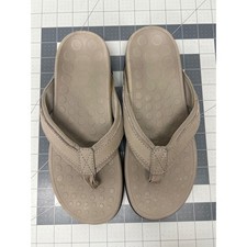 Vionic Tide Flip Flops Women 8 Tan Arch Support Sandals Comfort Orthopedic