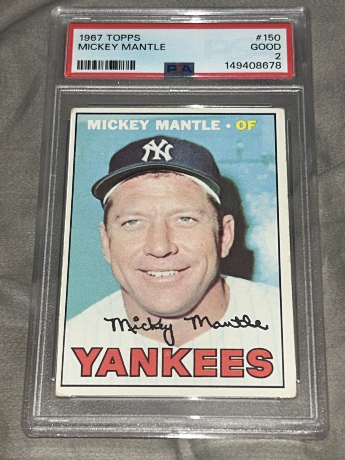 1967 Topps Set-Break #150 Mickey Mantle PSA 2 GOOD