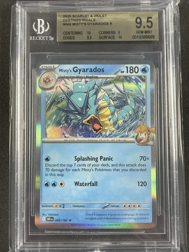 2025 Pokemon Destined Rivals #049/182 Misty's Gyarados BGS 9.5
