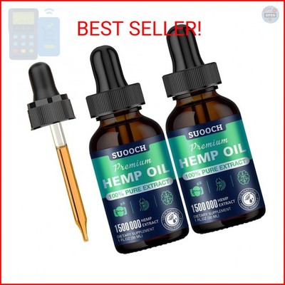 2 Pack Неmр Oil Drops for Pain Relief,Anxiety,Skin - High Potency Strength Organ