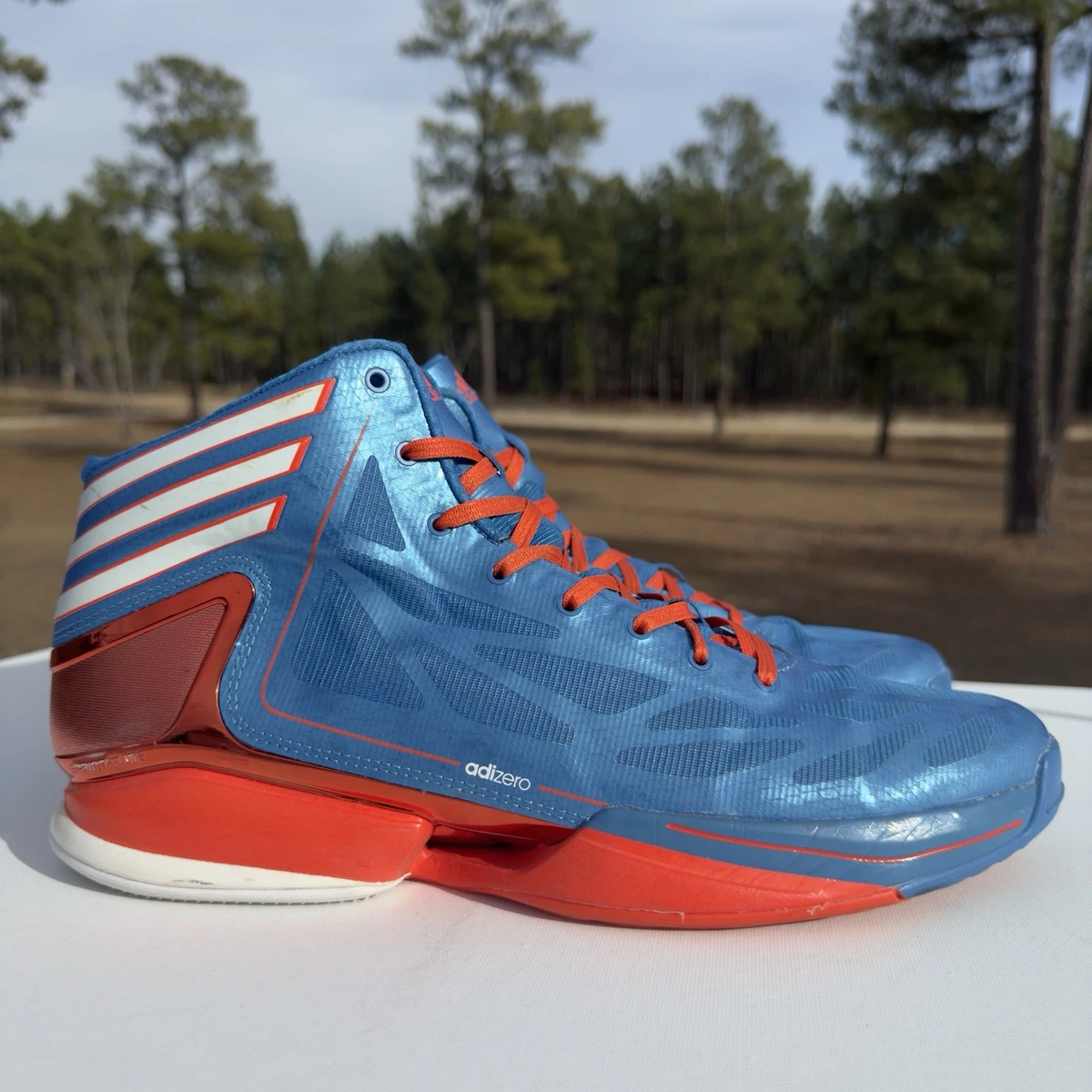 Men\'s Adidas Adizero Crazy Light Basketball Shoes Neon Blue and Yellow Size 12 Men main image 2