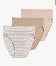 Jockey Assorted Elance 3-Pack Cotton Breathe Briefs Panty Size 7