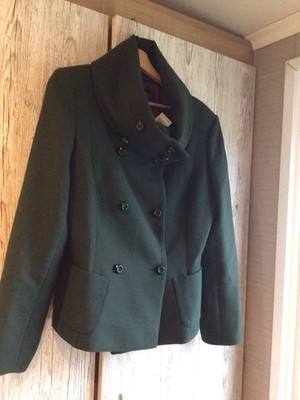 Veste Matelassée Paul Costelloe – Courte, Col Taupe, Fermeture éclair – Femme – Taille M (UK 3)