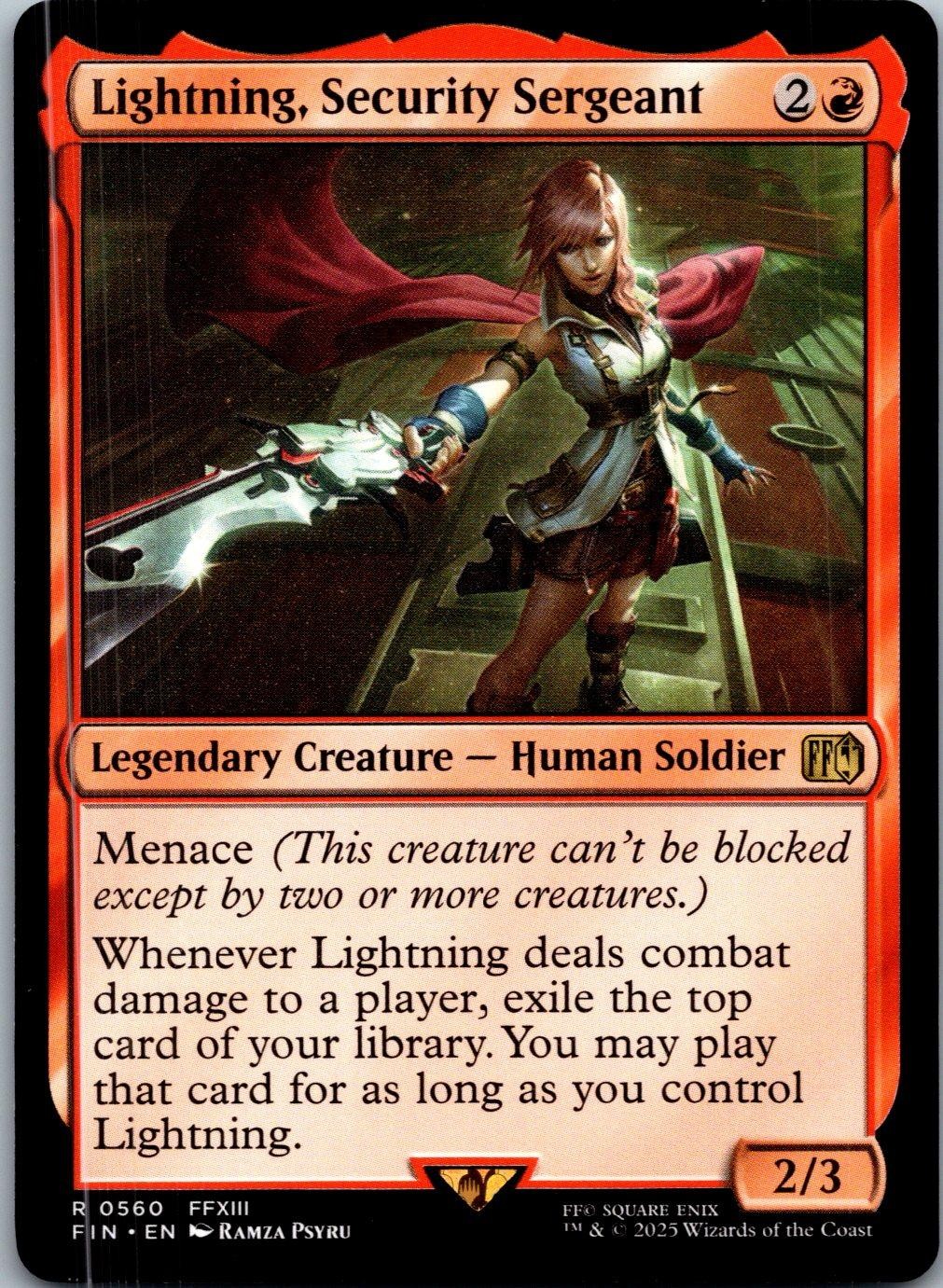 Lightning, Security Sergeant 560 Rare FINAL FANTASY Magic: The Gathering LP