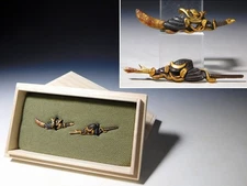 Kabuto Tachi Design Kinko 目貫 Menuki Edo original tsuba antique