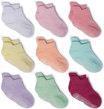 Baby Non Slip Grip Ankle Socks with Non Skid Soles for Infants Toddlers Kids Boy