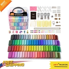 Complete 82 Colors Polymer Clay Set with 19 Tools & 16 Accessories - Safe for...