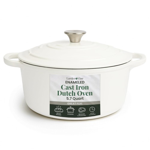 Enameled Cast Iron Dutch Oven | 5.7qt Dutch Oven Pot with Lid | Dutch Oven fo...