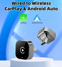 2-in-1 Wireless CarPlay Android Auto Adapter Plug & Play USB for iPhone Android