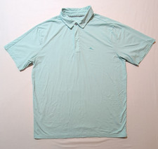 Tommy Bahama Polo Shirt Men's Large Teal Island Zone 1/4 Zip Performance Stretch