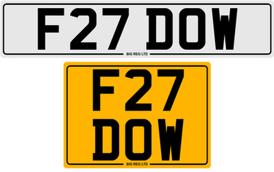 F27 DOW DOWW DW DAN DAV DEL DELS DEAN DON DOWS FDOW FDW PRIVATE CAR NUMBER PLATE
