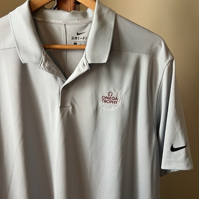Nike Golf Polo Men's Shirt Sz XL Omega Trophy Gray Performance Tournament
