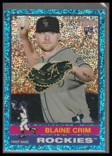 2025 Topps Heritage #662 Blaine Crim Chrome Light Blue Sparkle Refractor