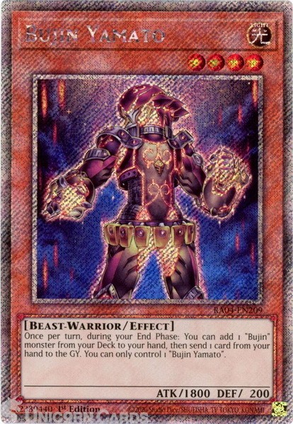 RA04-EN209 Bujin Yamato : Platinum Secret Rare 1st Edition Mint YuGiOh Card
