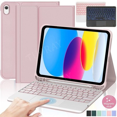 Hülle mit Touchpad Tastatur QWERTZ für iPad A16 11/10/9/8/7. Gen Air 11 Pro 11''